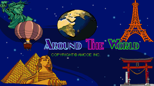 Around The World (Version 1.3R CGA) Title Screen